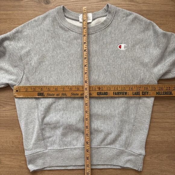 Champion Mens Gray Reverse Weave Crew Neck Sweatshirt Size S - Picture 7 of 8